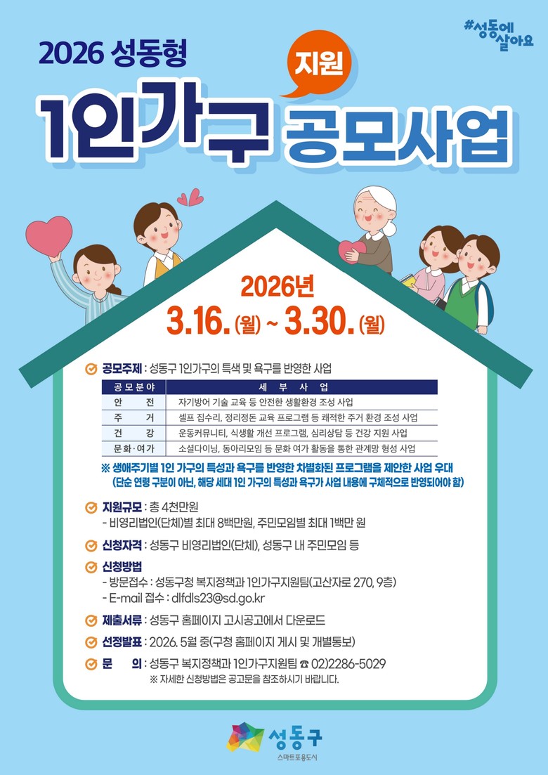 ‘성동형 1인가구 맞춤형 지원사업’ ...